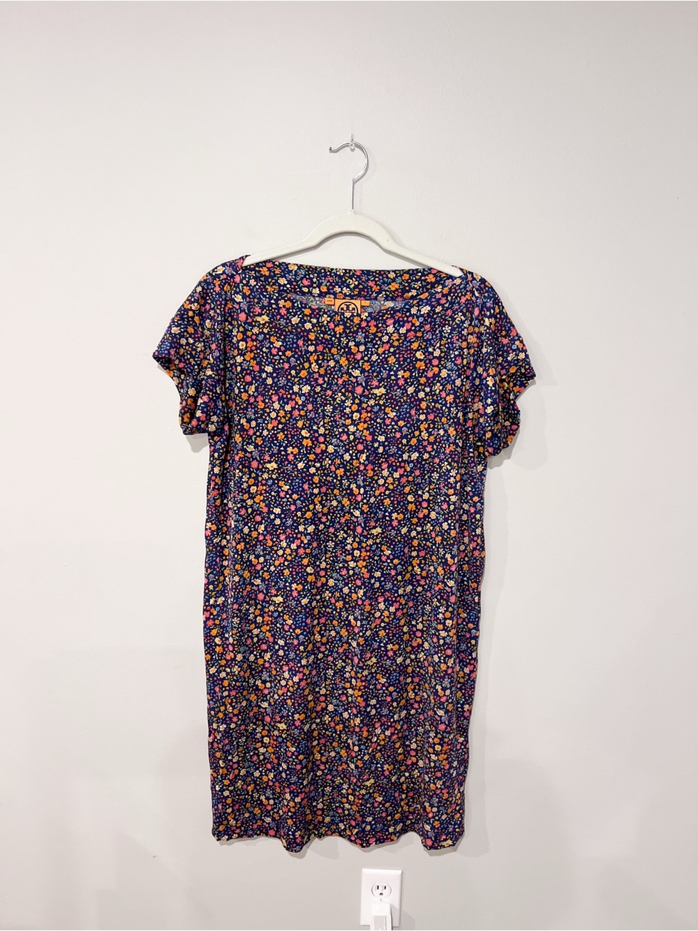 Tory Burch Blue Multicolor Floral Dress Silk